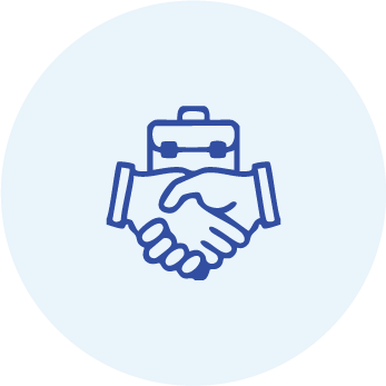Briefcase and handshake icon